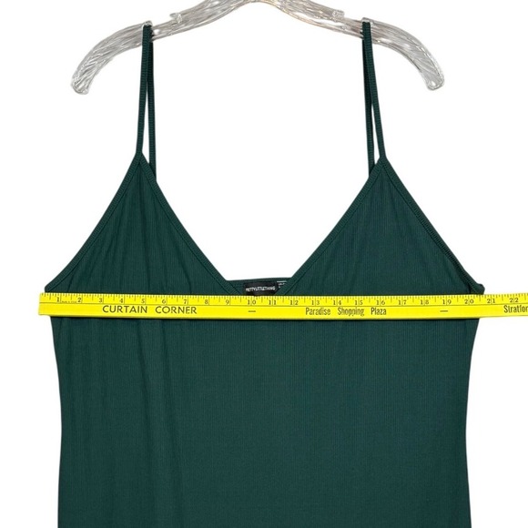 Pretty Little Things, Plus Size Ribbed Midi Forest Green Dress, Size 22 - Picture 3 of 7